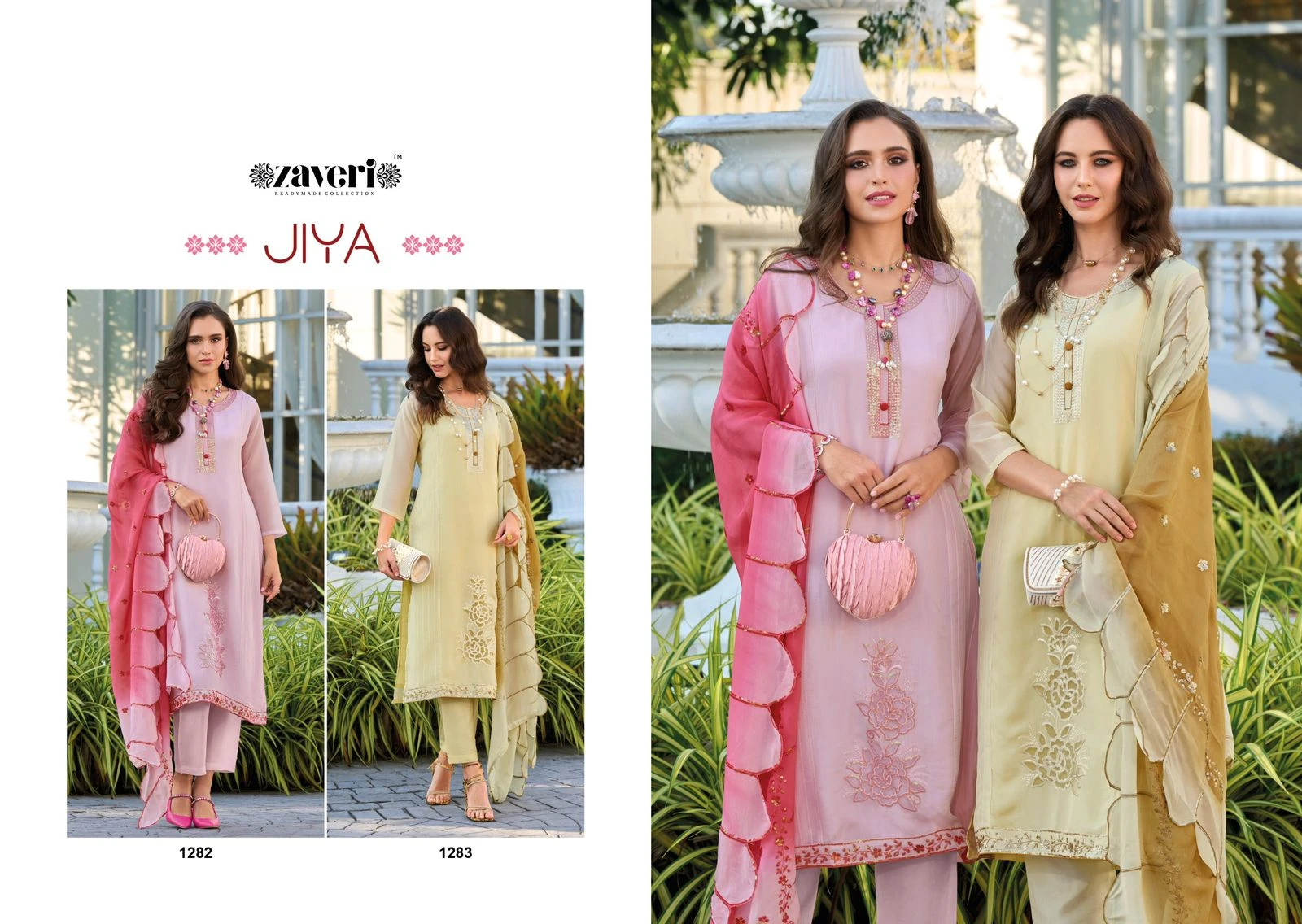 Zaveri Jiya Soft Organza Wholesale Fancy Readymade Salwar Suit Catalog — Wholesale Readymade Suit, MPA wholesale from Surat — view 3